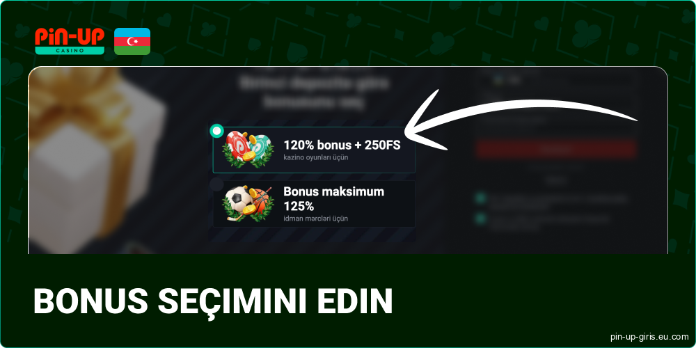 Pin Up Azerbaijan-da xoş gəldin bonusunu seçin