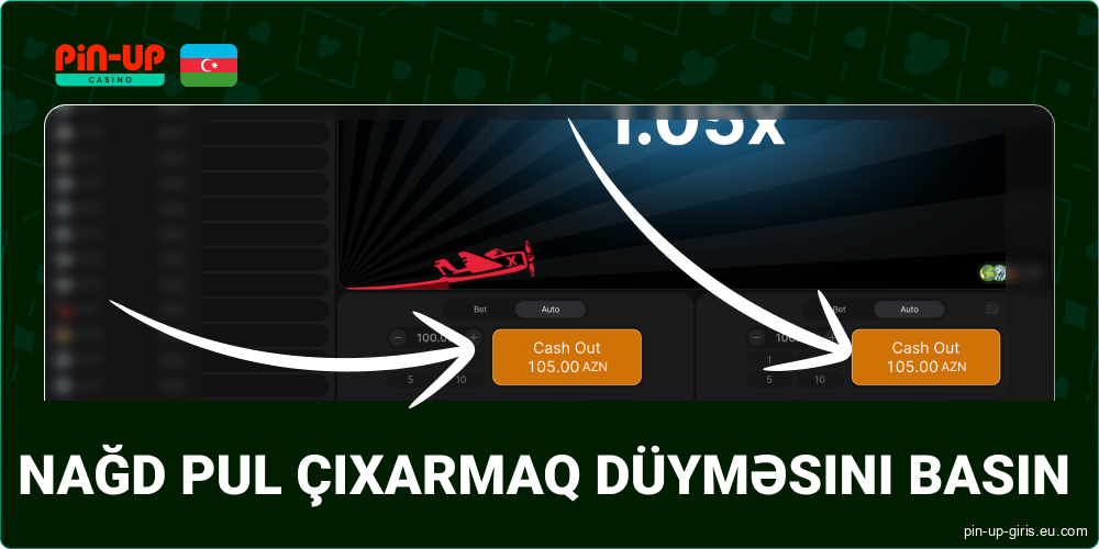 Pin Up Azərbaycan dilində Aviator oyununda pul çıxarma düyməsini basın